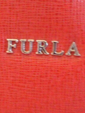 Furla Red Textured Double Handle Zip Top Satchel